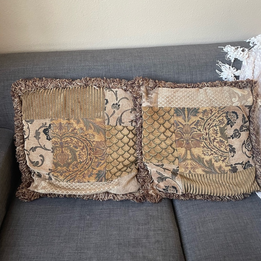 Chenille designer throw pillows (2)
